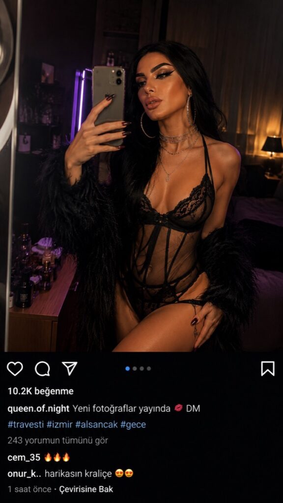 instagram paylaşımı yapan travesti